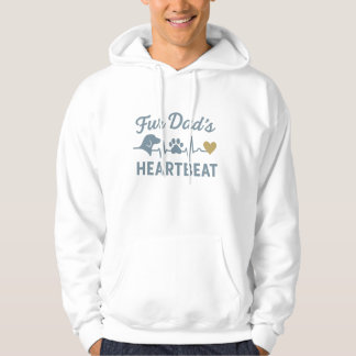 Hund pappa, päls pappa, hjärtslag hoodie