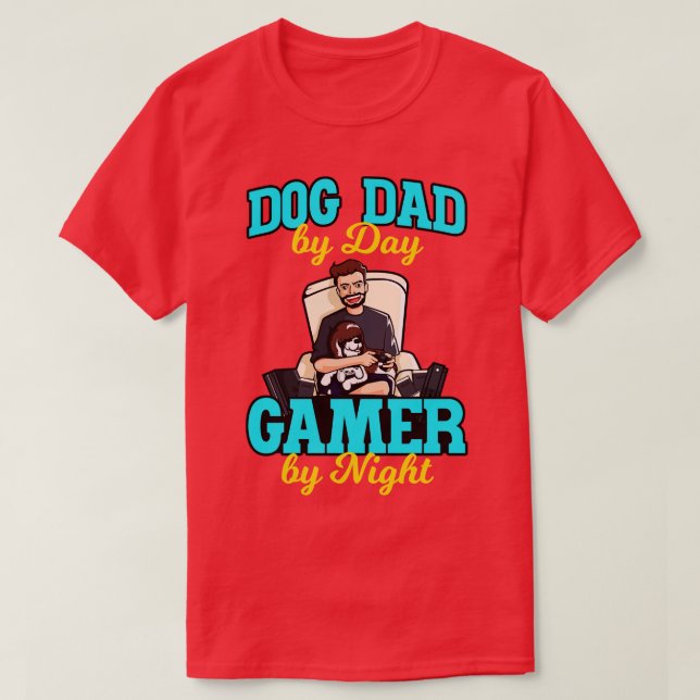Hund Pappa per dag per natt T Shirt (Design framsida)