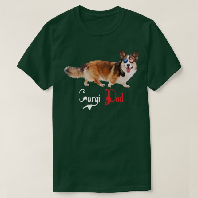 Hund Pappa Puppy Pappa Corgi  T Shirt (Design framsida)