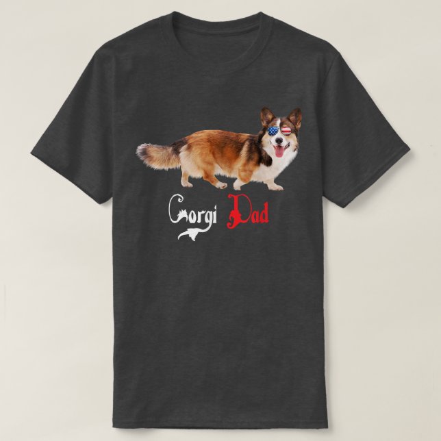 Hund Pappa Puppy Pappa Corgi T Shirt (Design framsida)