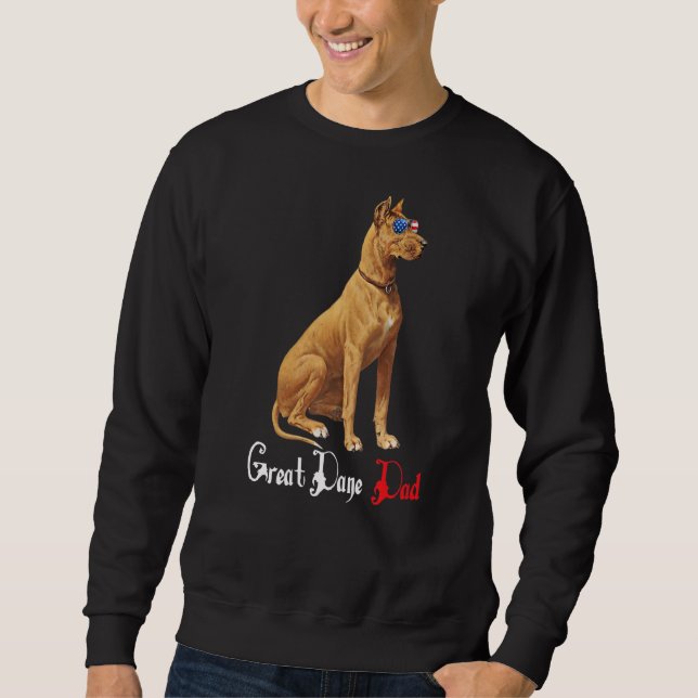 Hund Pappa Puppy Pappa Great dane Lång Ärmad Tröja (Framsida)