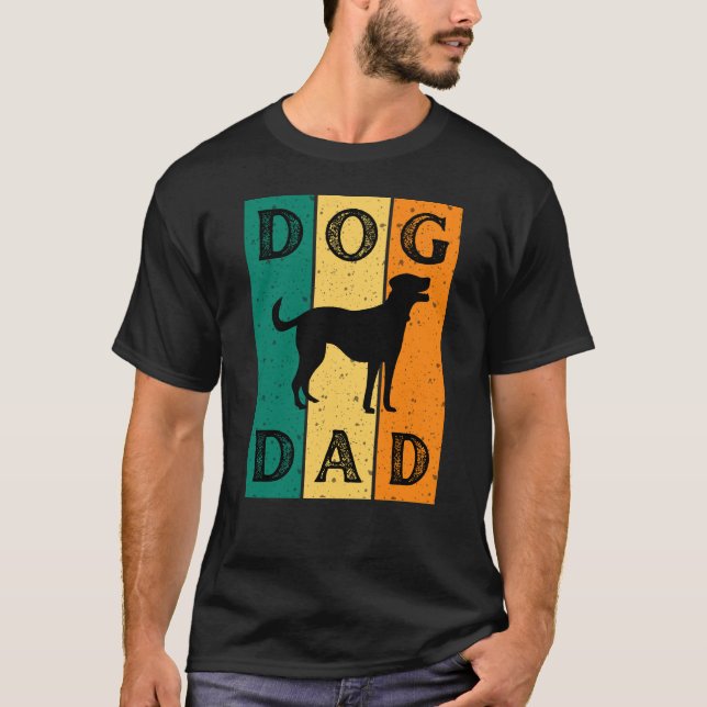 Hund Pappa Retro Hund älskare T Shirt (Framsida)