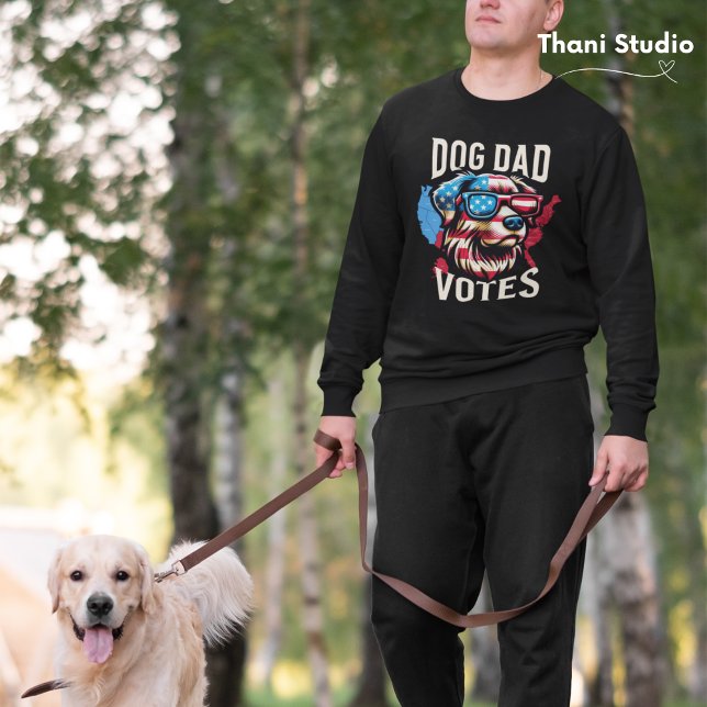 Hund Pappa röstar om valet 2024 till Europaparlame Lång Ärmad Tröja (Skapare uppladdad)