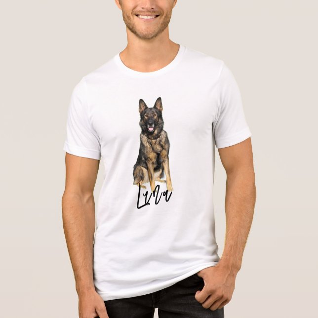 Hund Pappa Shirt - Personlig Photo Pet Gift Tee (Framsida)