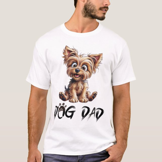 "Hund Pappa The Sweetest Guide to Living with a Yo T Shirt (Framsida)