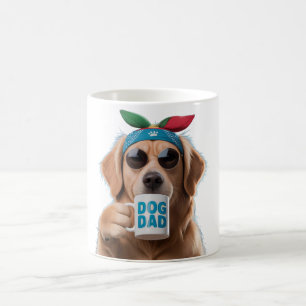 Hund Pappa - Tidsdesign för gyllene kaffe för åter Kaffemugg