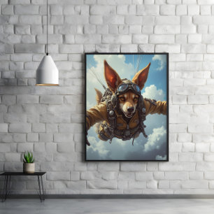 Hund Paratrooper: Infoga, Säker, Wag Poster