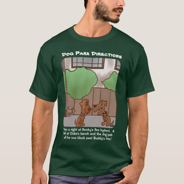 Hund Park Directions Manar Grönt T-Shirt (Framsida)