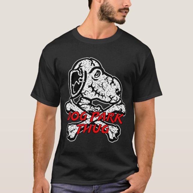 Hund Park Thug Hund Crossbone Skeleton Kor Bone P T Shirt (Framsida)