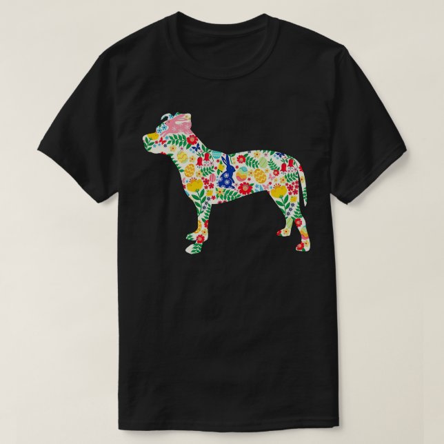 Hund Påskhare För manar Women Kids Pitbul T Shirt (Design framsida)