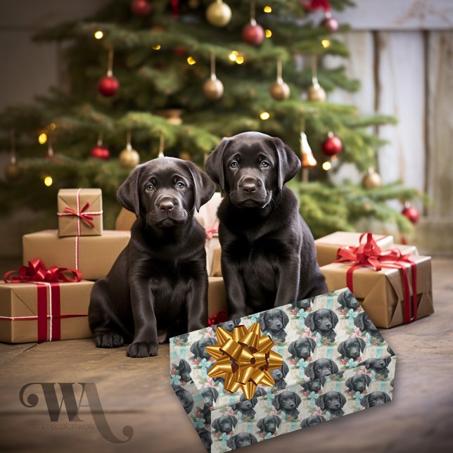 Hund Pastel Helgdag Svart lab Sm Presentpapper (Skapare uppladdad)