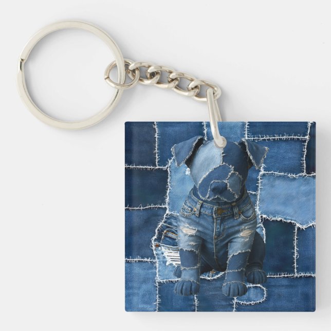 Hund Patchwork Art Denim (Framsidan)