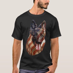 Hund Patriotic American Flagga German Shepherd T Shirt
