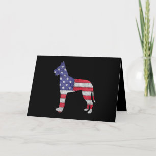 Hund Patriotic Great dane American Flagga Embroid Helgkort