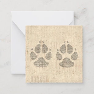 Hund Pau Print Art med Papper bakgrund för skript Anteckningskort