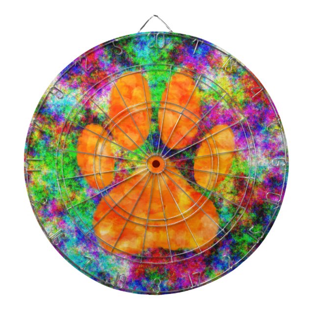 Hund Pau Skriv ut vattenfärg Piltavla (Framsidan)