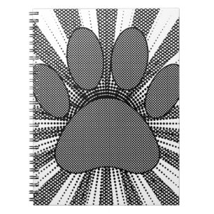 Hund Paw Print Manga Stil Anteckningsbok