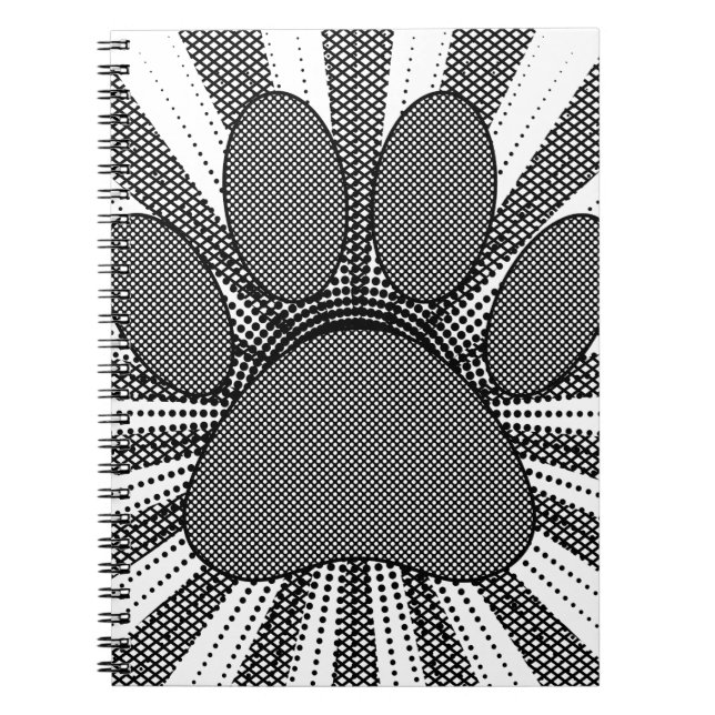 Hund Paw Print Manga Stil Anteckningsbok (Framsidan)