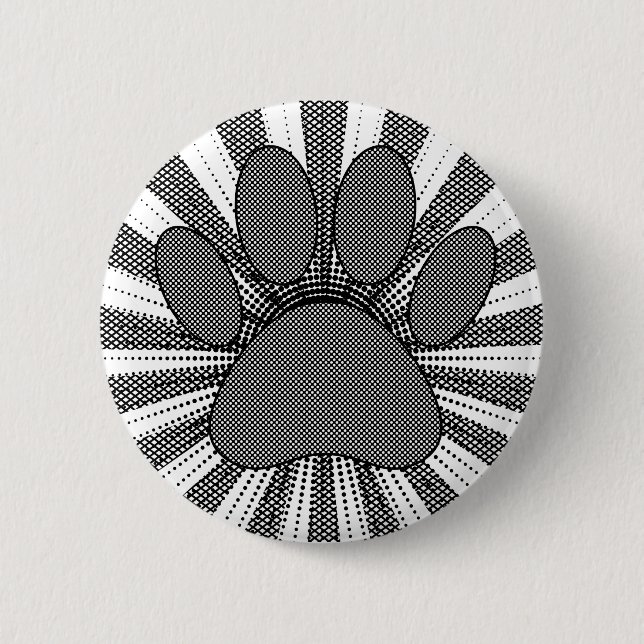 Hund Paw Print Manga Stil Knapp (Framsida)