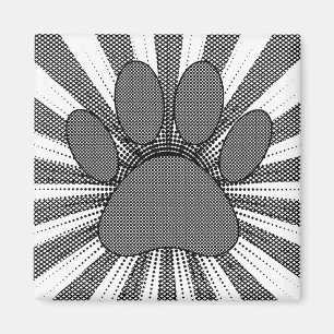 Hund Paw Print Manga Stil Magnet