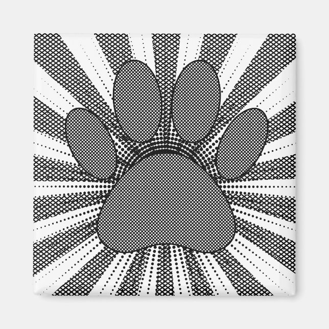 Hund Paw Print Manga Stil Magnet (Framsidan)