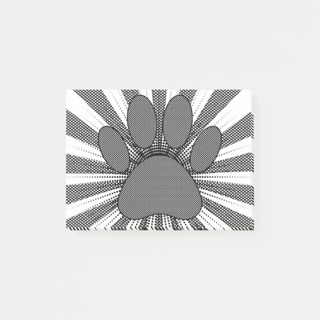 Hund Paw Print Manga Stil Post-it Block (Framsida)