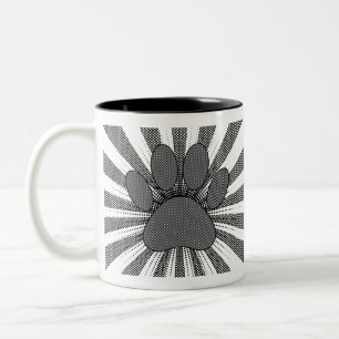 Hund Paw Print Manga Stil Två-Tonad Mugg
