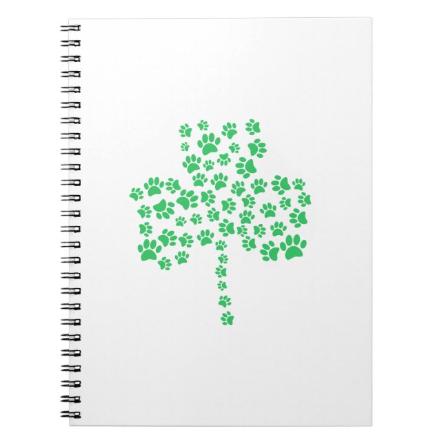 Hund Paw Print Shamrock Anteckningsbok (Framsidan)
