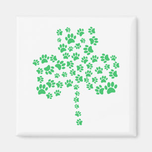 Hund Paw Print Shamrock Magnet