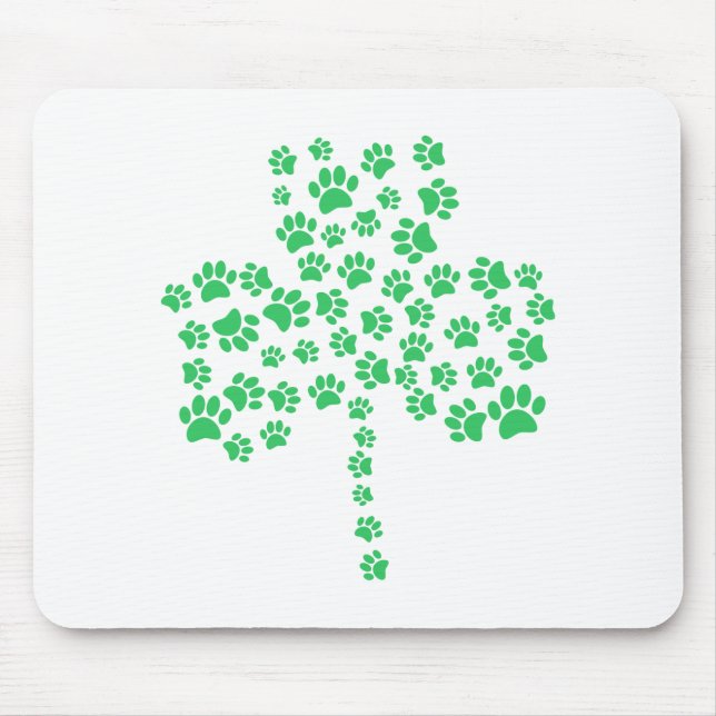 Hund Paw Print Shamrock Musmatta (Framsidan)
