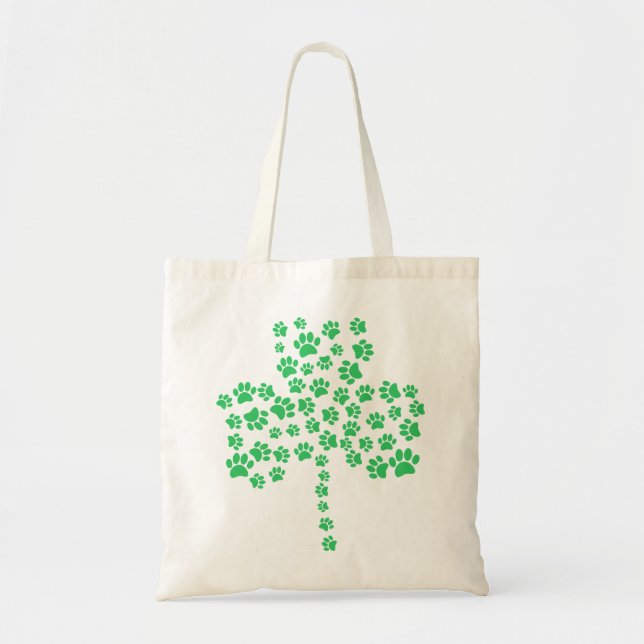 Hund Paw Print Shamrock Tygkasse (Framsidan)