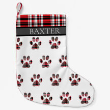 Hund Paw Skriv ut Anpassningsbarna Red Tartan Plai