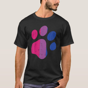 Hund Paw Skriv ut HGBTQ Bisexual Flagga Bi Hund T Shirt