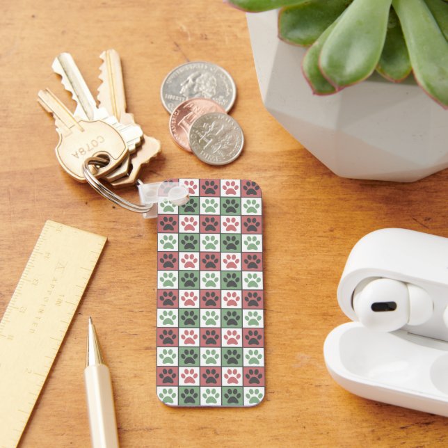 Hund Paw Skriv ut Mönster Nyckelring (Skrivbord)