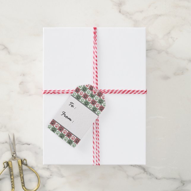 Hund Paw Skriv ut Mönster Presentetikett (Med Snöre)