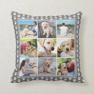 Hund Paw Skriv ut Patten Photo Collage Editable Gr Kudde