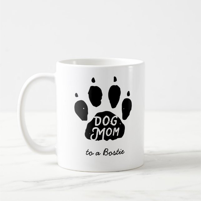 Hund Paw Skriv ut Personlig Namn och ras Kaffemugg (Vänster)