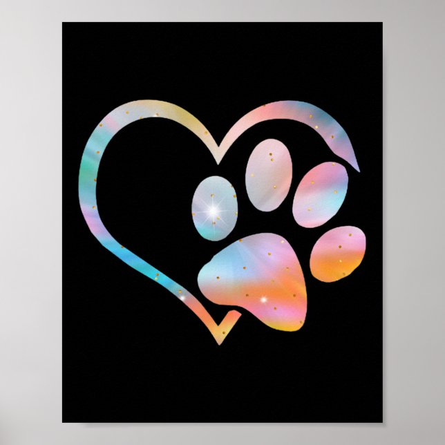 Hund Paw Skriv ut Psychedelic Tie Dye English Bull Poster (Framsidan)
