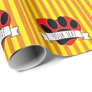 Hund Paw Skriv ut Red Heart-banderoll Presentpapper