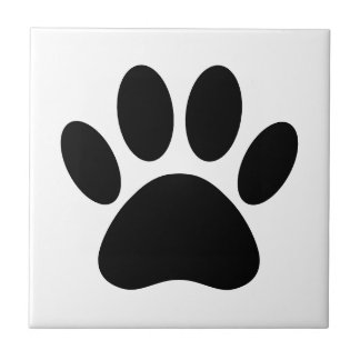 Hund Paw Skriv ut svart och vitt Kakelplatta