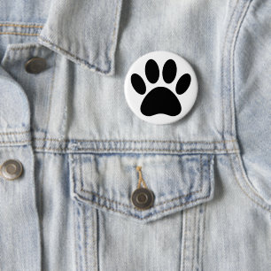 Hund Paw Skriv ut svart och vitt Knapp