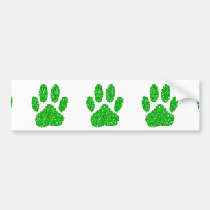 Hund Paw-utskrift för grönt Foliage Bildekal