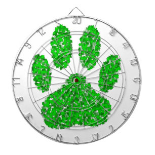 Hund Paw-utskrift för grönt Foliage Darttavla