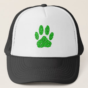 Hund Paw-utskrift för grönt Foliage Keps