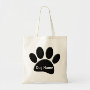 Hund Paw-utskrift med Anpassningsbar Doggie Namn Tygkasse