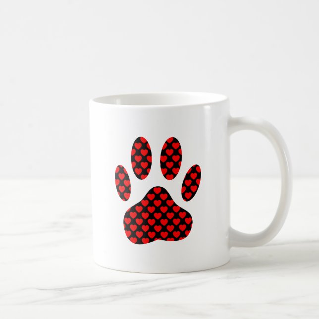 Hund Paw-utskrift med hörn Kaffemugg (Höger)
