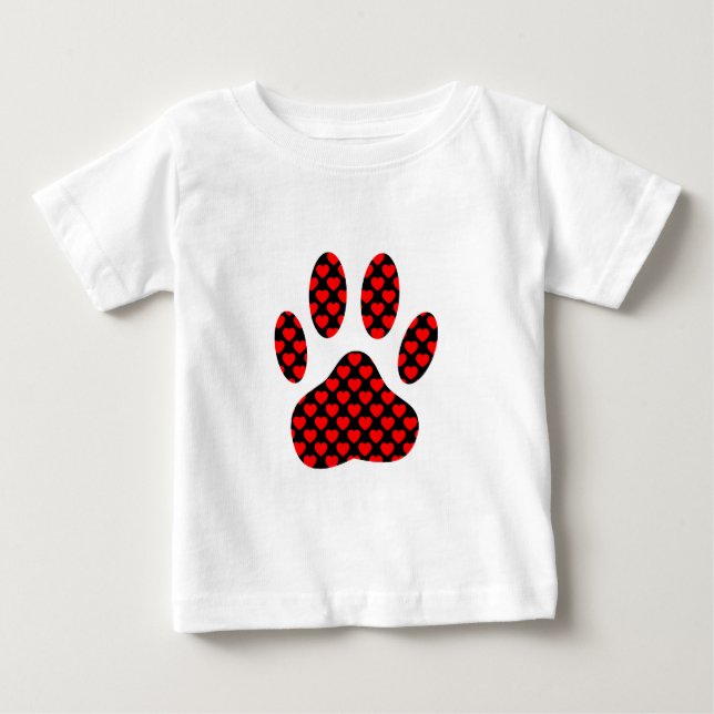 Hund Paw-utskrift med hörn T-shirt (Framsida)