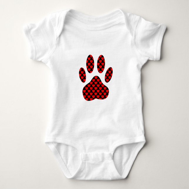 Hund Paw-utskrift med hörn Tee Shirt (Framsida)