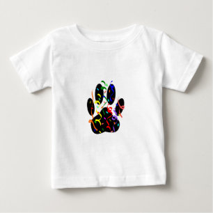 Hund Paw-utskrift med konfetti och strömmare T Shirt