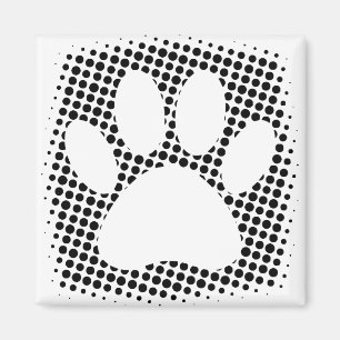 Hund Paw-utskrift med rasterbakgrund Magnet